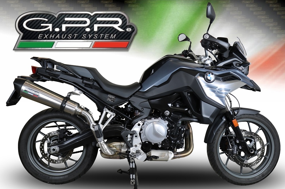 Exhaust compatible with Bmw F750GS 2018-2020, GP Evo4 Titanium, Slip-on exhaust including removable db killer and link pipe 