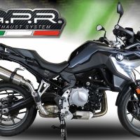 Exhaust compatible with Bmw F750GS 2018-2020, GP Evo4 Titanium, Slip-on exhaust including removable db killer and link pipe 