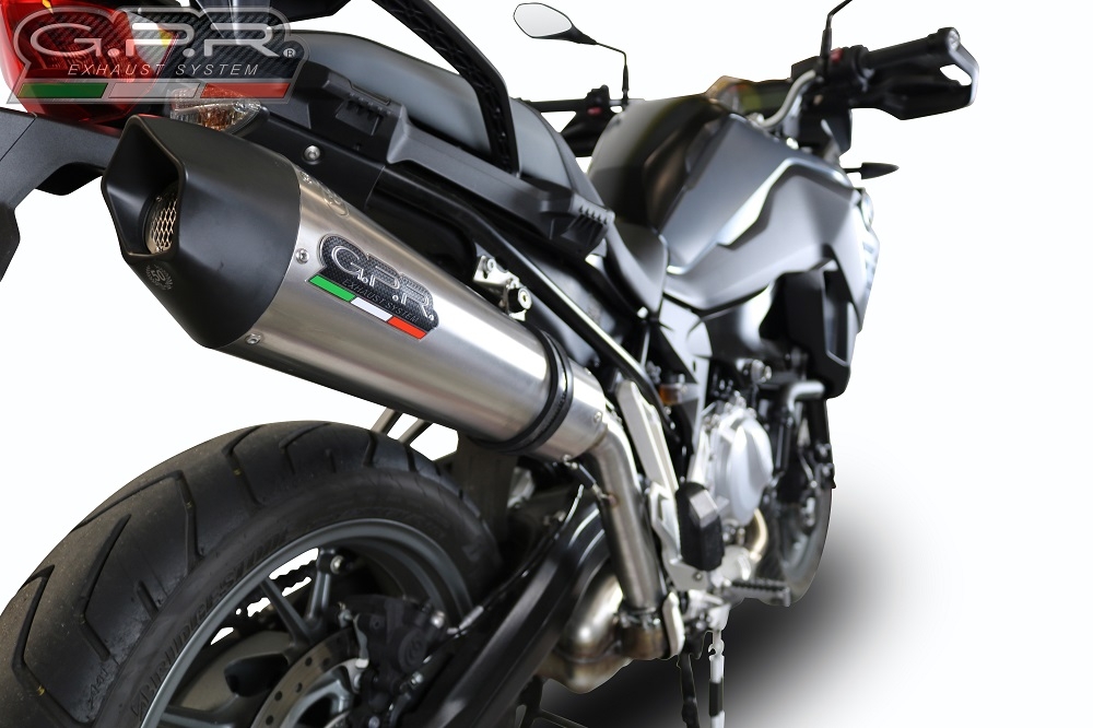 Exhaust compatible with Bmw F750GS 2018-2020, GP Evo4 Titanium, Slip-on exhaust including removable db killer and link pipe 