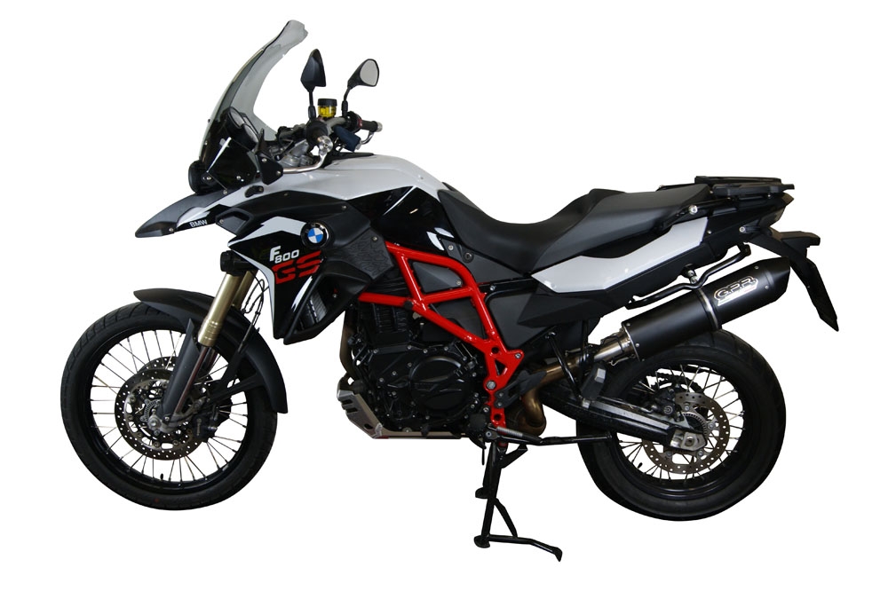 Exhaust compatible with Bmw F800GS Adventure 2016-2018, Furore Evo4 Nero, Slip-on exhaust including removable db killer and link pipe, EPA-compliant 