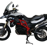 Exhaust compatible with Bmw F800GS Adventure 2016-2018, Furore Evo4 Nero, Slip-on exhaust including removable db killer and link pipe, EPA-compliant 