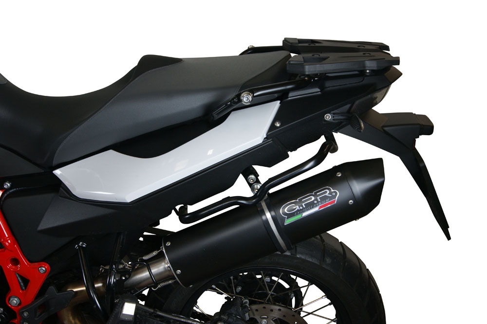 Exhaust compatible with Bmw F800GS Adventure 2016-2018, Furore Evo4 Nero, Slip-on exhaust including removable db killer and link pipe, EPA-compliant 