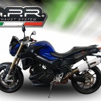 Exhaust compatible with Bmw F800R 2015-2016, Albus Ceramic, Slip-on exhaust including removable db killer and link pipe 