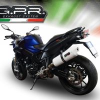 Exhaust compatible with Bmw F800R 2015-2016, Albus Ceramic, Slip-on exhaust including removable db killer and link pipe 