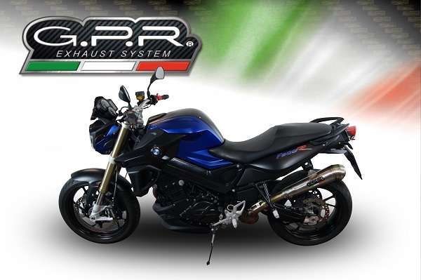 Exhaust compatible with Bmw F800R 2017-2019, Powercone Evo, Slip-on exhaust including removable db killer and link pipe 