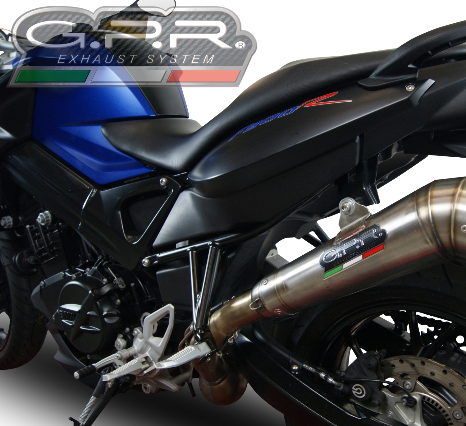 Exhaust compatible with Bmw F800R 2017-2019, Powercone Evo, Slip-on exhaust including removable db killer and link pipe 