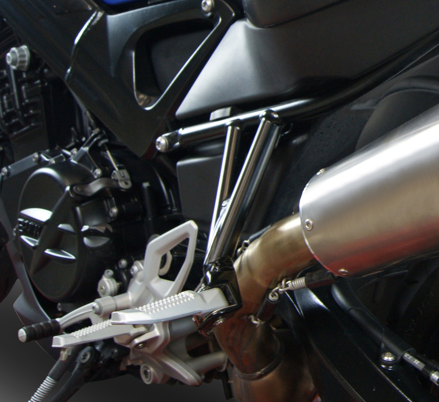 Exhaust compatible with Bmw F800R 2015-2016, Albus Ceramic, Slip-on exhaust including removable db killer and link pipe 