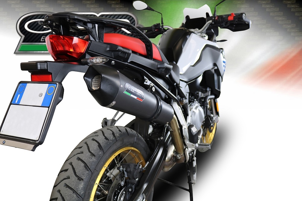Exhaust compatible with Bmw F850GS - Adventure 2018-2020, GP Evo4 Black Titanium, Slip-on exhaust including removable db killer and link pipe 