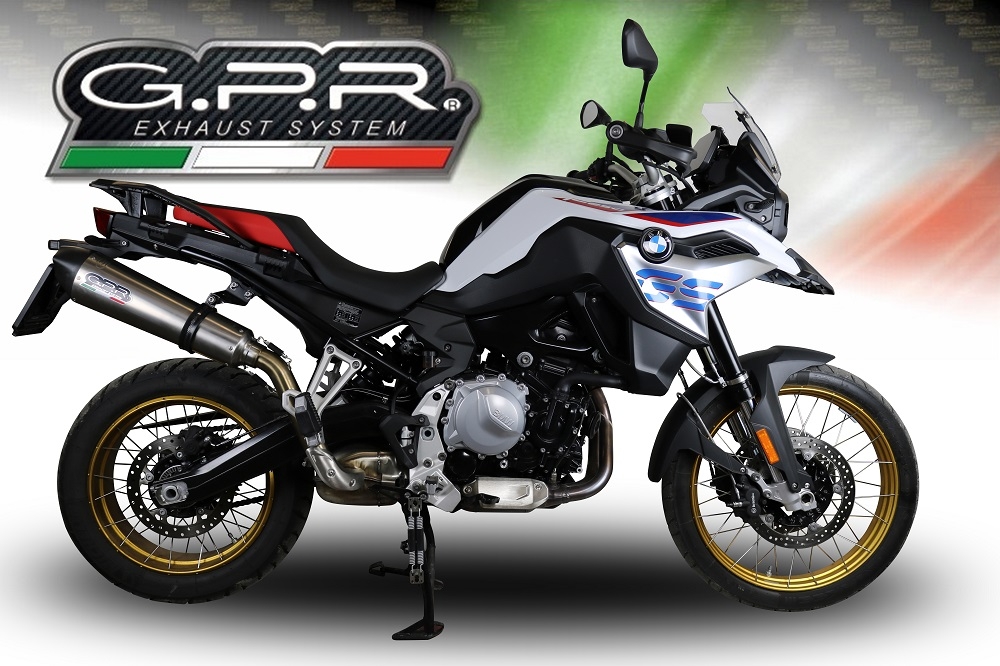Exhaust compatible with Bmw F 800 Gs 2024-2025, GP Evo4 Titanium, Slip-on exhaust including removable db killer and link pipe 
