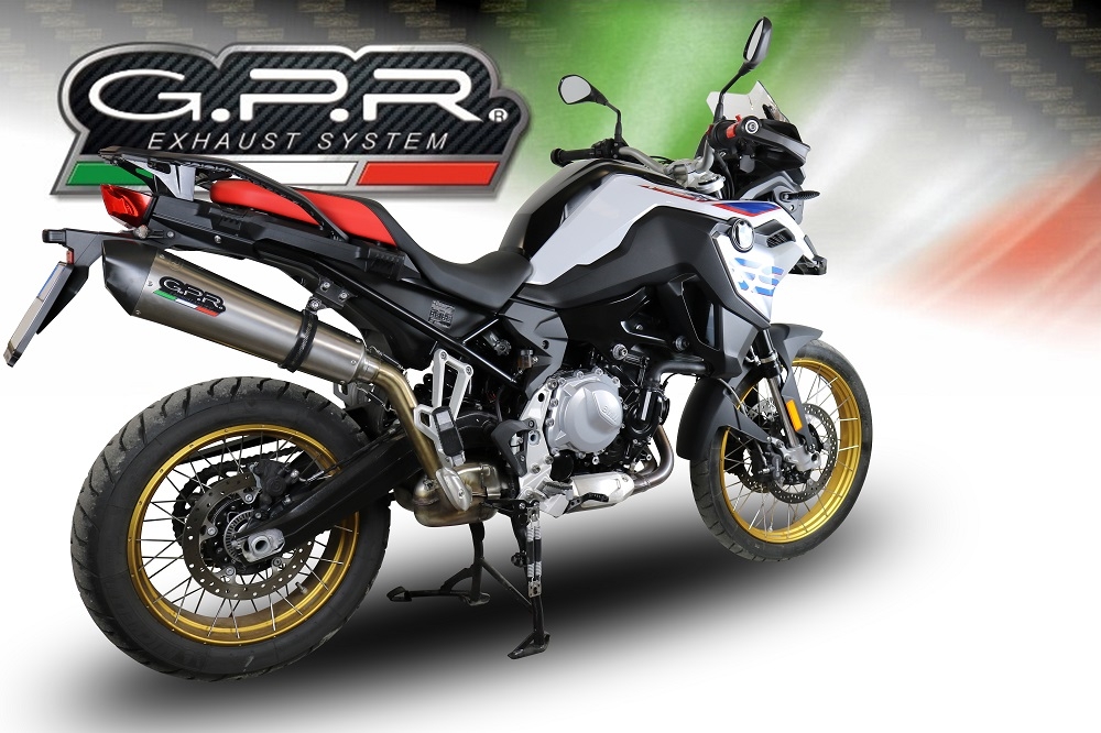 Exhaust compatible with Bmw F 800 Gs 2024-2025, GP Evo4 Titanium, Slip-on exhaust including removable db killer and link pipe 