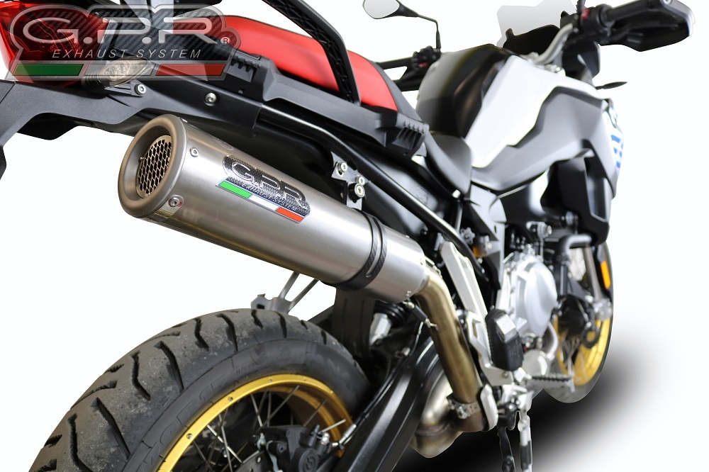 Exhaust compatible with Bmw F850GS - Adventure 2021-2024, M3 Inox , Slip-on exhaust including removable db killer and link pipe, EPA-compliant 
