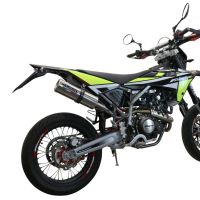 Exhaust compatible with Fantic Motor XEF 125 Enduro 125 Competition/Performance 2021-2024, M3 Inox , Slip-on exhaust including removable db killer and link pipe, not EPA-compliant 