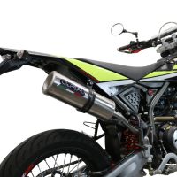 Exhaust compatible with Fantic Motor XEF 125 Enduro 125 Competition/Performance 2021-2024, M3 Inox , Slip-on exhaust including removable db killer and link pipe, not EPA-compliant 