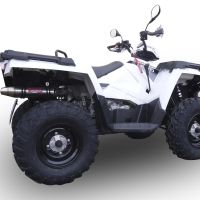 Exhaust compatible with Polaris Sportsman 550 XP 2011-2016, Deeptone Atv, Silencer to install with original manifold exhaust including removable db killer and link pipe 