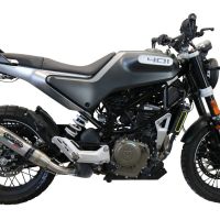 Exhaust compatible with Husqvarna Svartpilen 401 2021-2023, Deeptone Inox, Slip-on exhaust including removable db killer and link pipe, EPA-compliant 