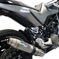 Exhaust compatible with Husqvarna Svartpilen 401 2021-2023, Deeptone Inox, Slip-on exhaust including removable db killer and link pipe, EPA-compliant 