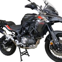 Exhaust compatible with Benelli Trk 502 X 2017-2020, Furore Evo4 Nero, Slip-on exhaust including removable db killer and link pipe 