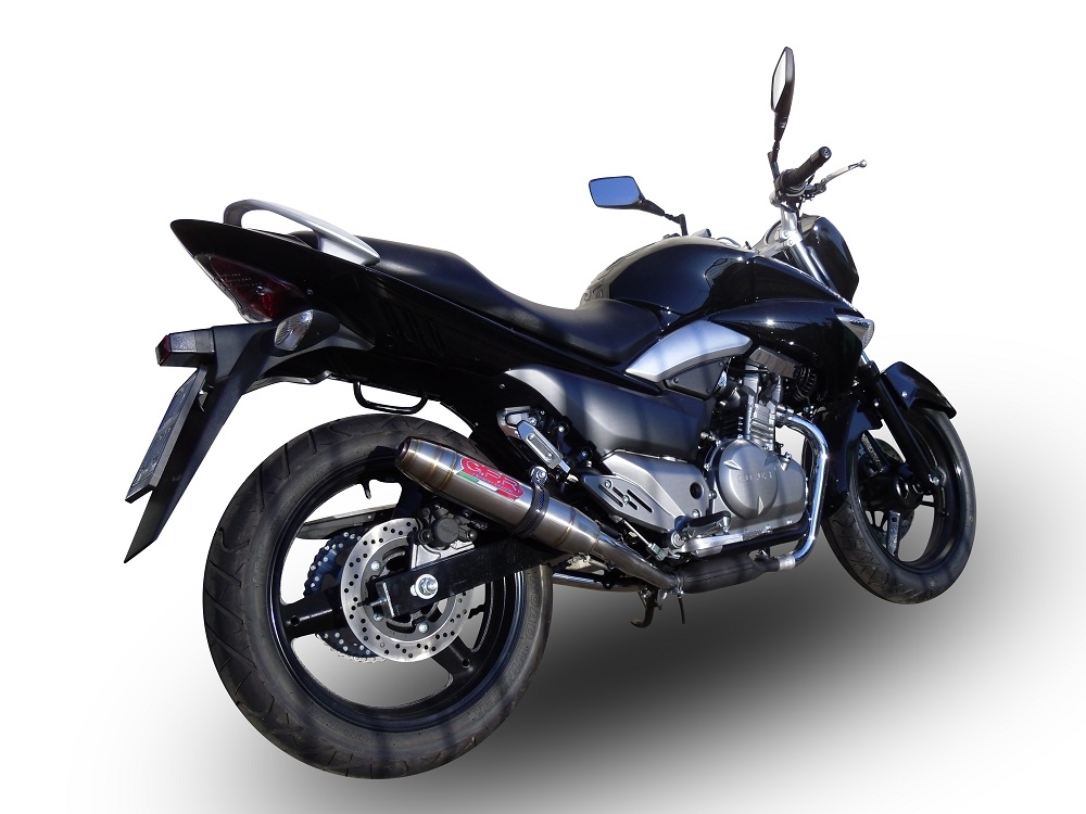 GPR exhaust compatible with Suzuki Gw 250 F Inazuma 2012-2017, Deeptone Inox, Dual slip-on exhausts including link pipes 