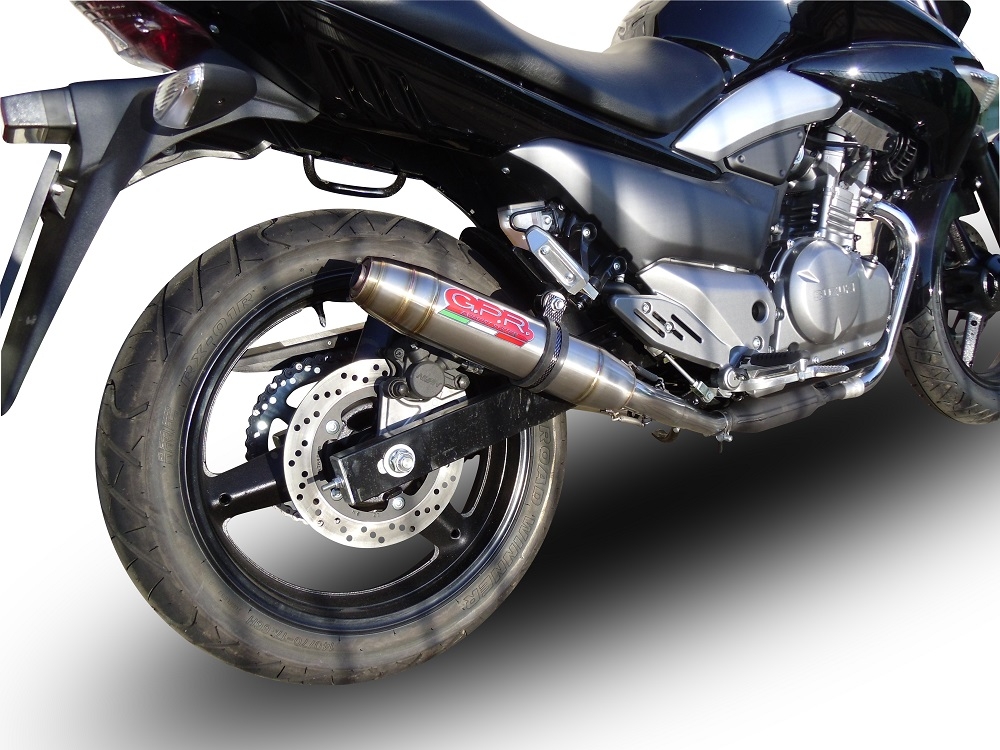GPR exhaust compatible with Suzuki Gw 250 F Inazuma 2012-2017, Deeptone Inox, Dual slip-on exhausts including link pipes 