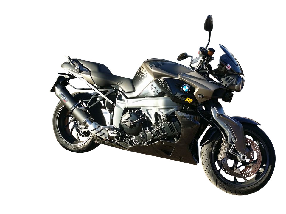 Exhaust compatible with Bmw K1300S K1300R 2009-2014, Furore Poppy, Slip-on exhaust including removable db killer and link pipe 