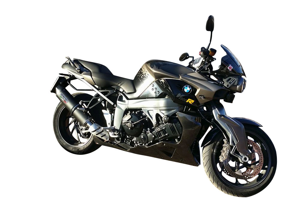 GPR exhaust compatible with Bmw K1300S K1300R 2009-2014, Furore Poppy, Slip-on exhaust including removable db killer, link pipe and catalyst,  EPA-compliant 