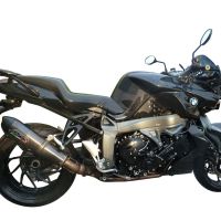 Exhaust compatible with Bmw K1300S K1300R 2009-2014, Gpe Ann. Poppy, Slip-on exhaust including removable db killer and link pipe 