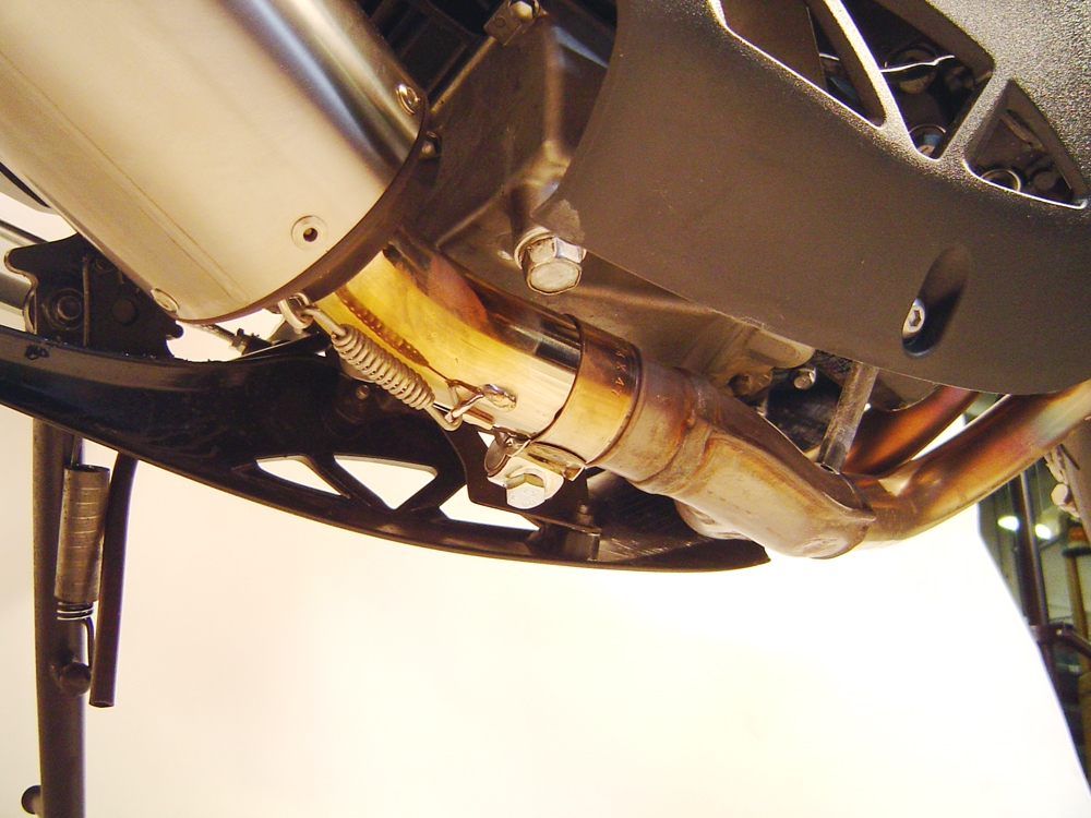 Exhaust compatible with Kawasaki Versys 650 2006-2014, Gpe Ann. Poppy, Slip-on exhaust including removable db killer and link pipe 