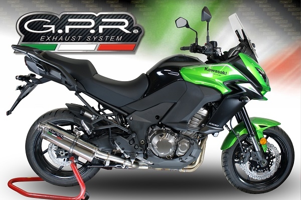 GPR exhaust compatible with Kawasaki Versys 1000 2017-2018, Trioval, Slip-on exhaust including removable db killer and link pipe, EPA-compliant 