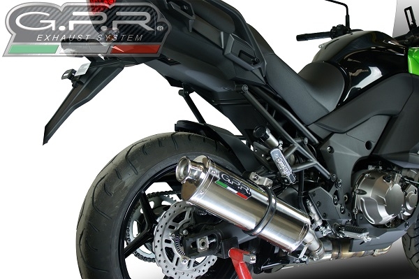GPR exhaust compatible with Kawasaki Versys 1000 2017-2018, Trioval, Slip-on exhaust including removable db killer and link pipe, EPA-compliant 