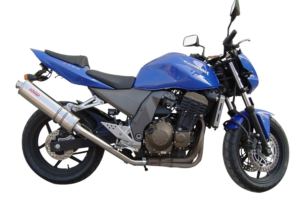 Exhaust compatible with Kawasaki Z-750 S 2004-2006, Trioval, Slip-on exhaust including removable db killer and link pipe, not EPA-compliant 