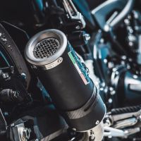 Exhaust compatible with Kawasaki Z-900 2017-2024, M3 Black Titanium, Slip-on exhaust including removable db killer and link pipe, EPA-compliant 