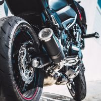 Exhaust compatible with Kawasaki Z-900 2017-2024, M3 Black Titanium, Slip-on exhaust including removable db killer and link pipe, EPA-compliant 