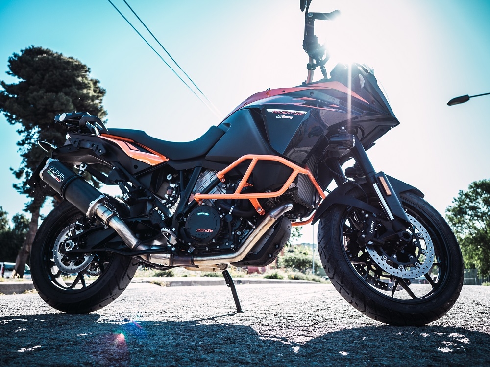 Exhaust compatible with Ktm 1090 Adventure 2017-2020, Dual Poppy, Slip-on exhaust including removable db killer and link pipe, EPA-compliant 
