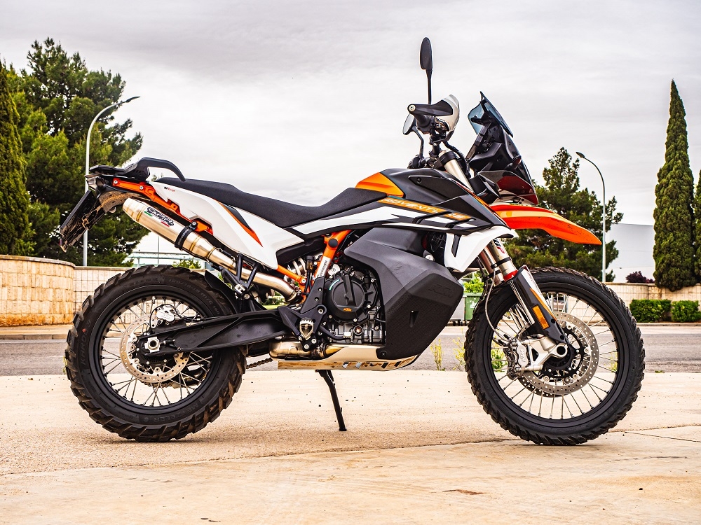 Exhaust compatible with Ktm 890 Adventure R/Rally 2025-2026, Deeptone Inox, Slip-on exhaust including link pipe 