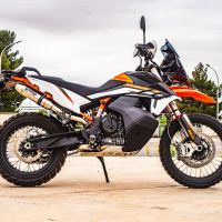 Exhaust compatible with Ktm 890 Adventure R/Rally 2025-2026, Deeptone Inox, Slip-on exhaust including link pipe 