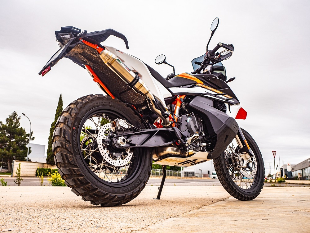 Exhaust compatible with Ktm 890 Adventure R/Rally 2025-2026, Deeptone Inox, Slip-on exhaust including link pipe 