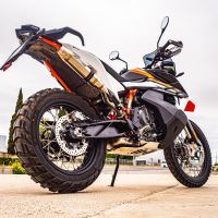 Exhaust compatible with Ktm 890 Adventure R/Rally 2025-2026, Deeptone Inox, Slip-on exhaust including link pipe 