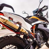 Exhaust compatible with Ktm 890 Adventure R/Rally 2025-2026, Deeptone Inox, Slip-on exhaust including link pipe 