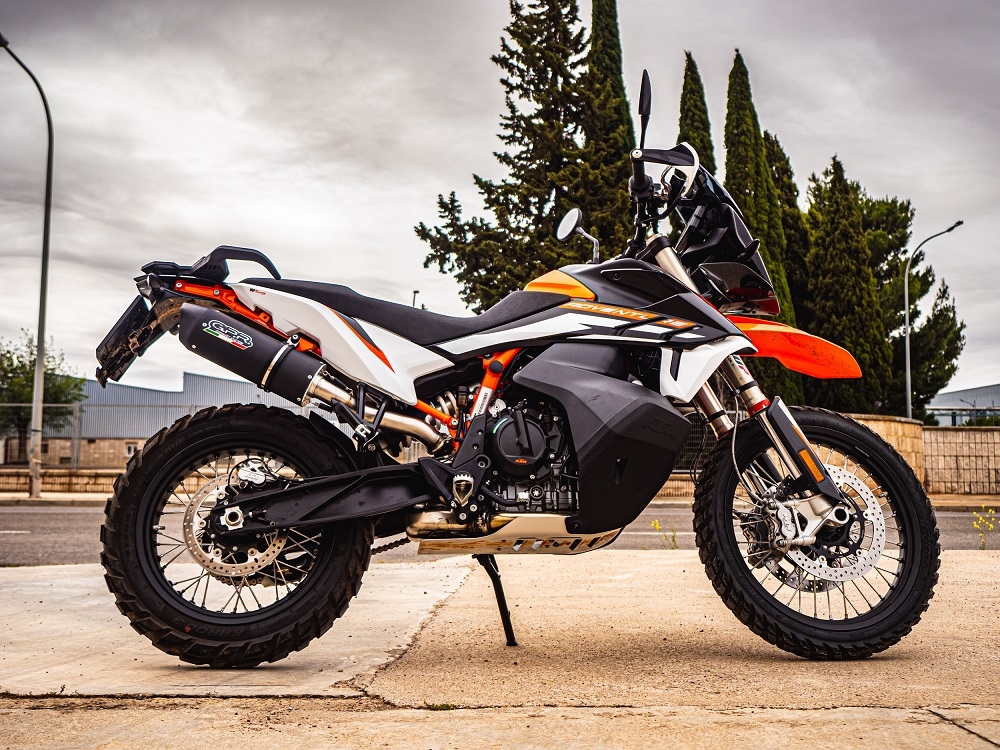 Exhaust compatible with Ktm 890 Adventure R/Rally 2025-2026, Furore Evo4 Nero, Slip-on exhaust including removable db killer and link pipe, EPA-compliant 