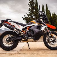 Exhaust compatible with Ktm 890 Adventure R/Rally 2025-2026, Furore Evo4 Nero, Slip-on exhaust including removable db killer and link pipe, EPA-compliant 