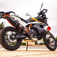 Exhaust compatible with Ktm 890 Adventure R/Rally 2025-2026, Furore Evo4 Nero, Slip-on exhaust including removable db killer and link pipe, EPA-compliant 