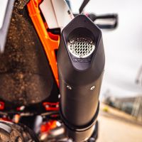 Exhaust compatible with Ktm 890 Adventure R/Rally 2025-2026, Furore Evo4 Nero, Slip-on exhaust including removable db killer and link pipe, EPA-compliant 