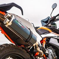 Exhaust compatible with Husqvarna Norden 901 2022-2024, Dual Poppy, Slip-on exhaust including removable db killer and link pipe 