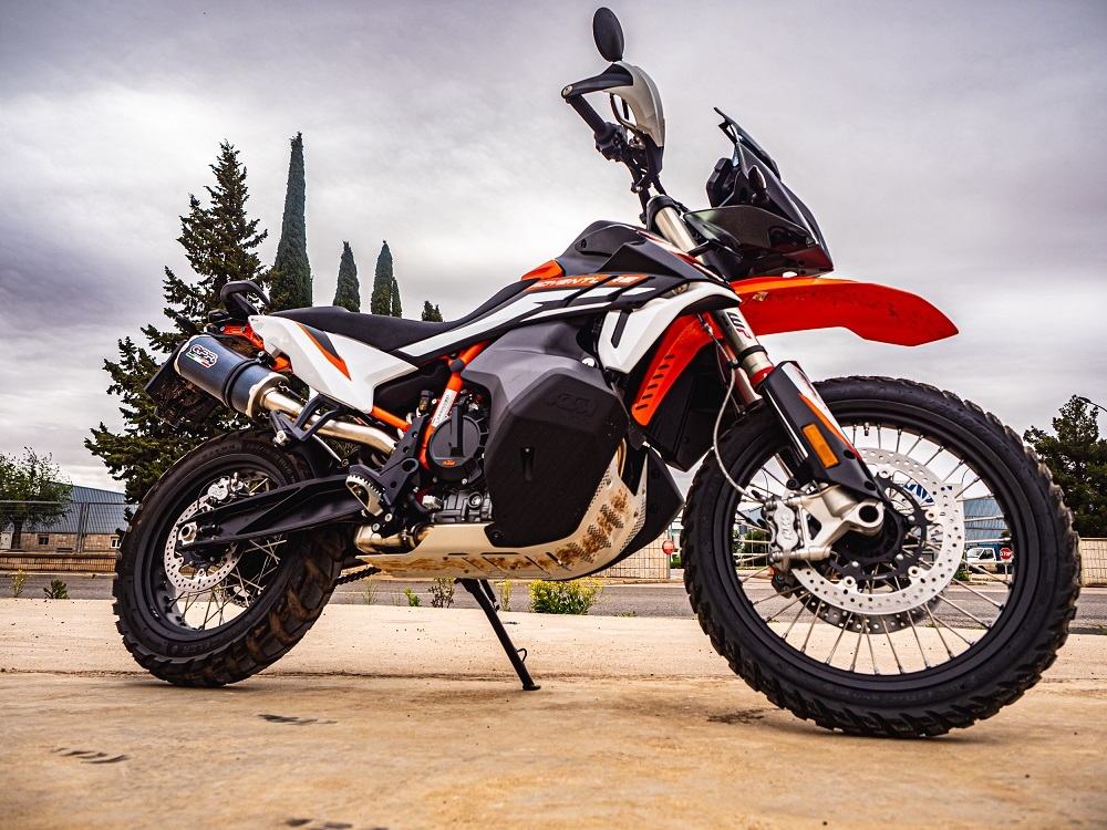 Exhaust compatible with Husqvarna Norden 901 2022-2024, Dual Poppy, Slip-on exhaust including removable db killer and link pipe 