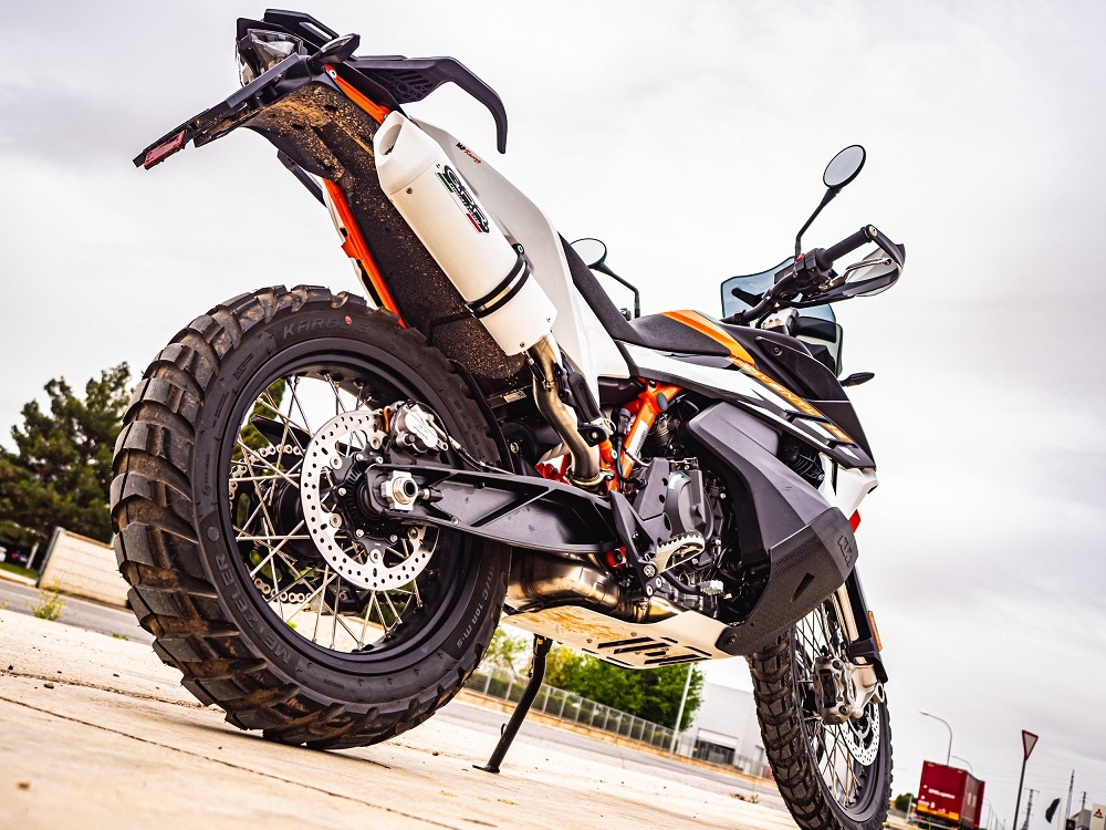 Exhaust compatible with Ktm 890 Adventure R/Rally 2025-2026, Albus Evo4, Slip-on exhaust including removable db killer and link pipe, EPA-compliant 