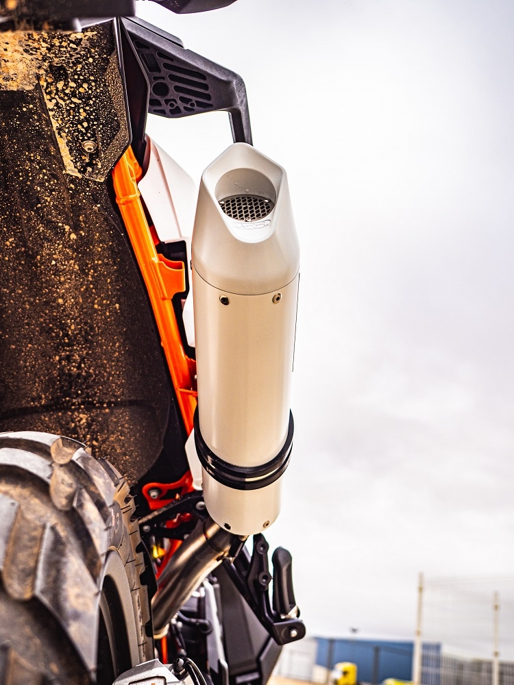Exhaust compatible with Ktm 890 Adventure R/Rally 2025-2026, Albus Evo4, Slip-on exhaust including removable db killer and link pipe, EPA-compliant 