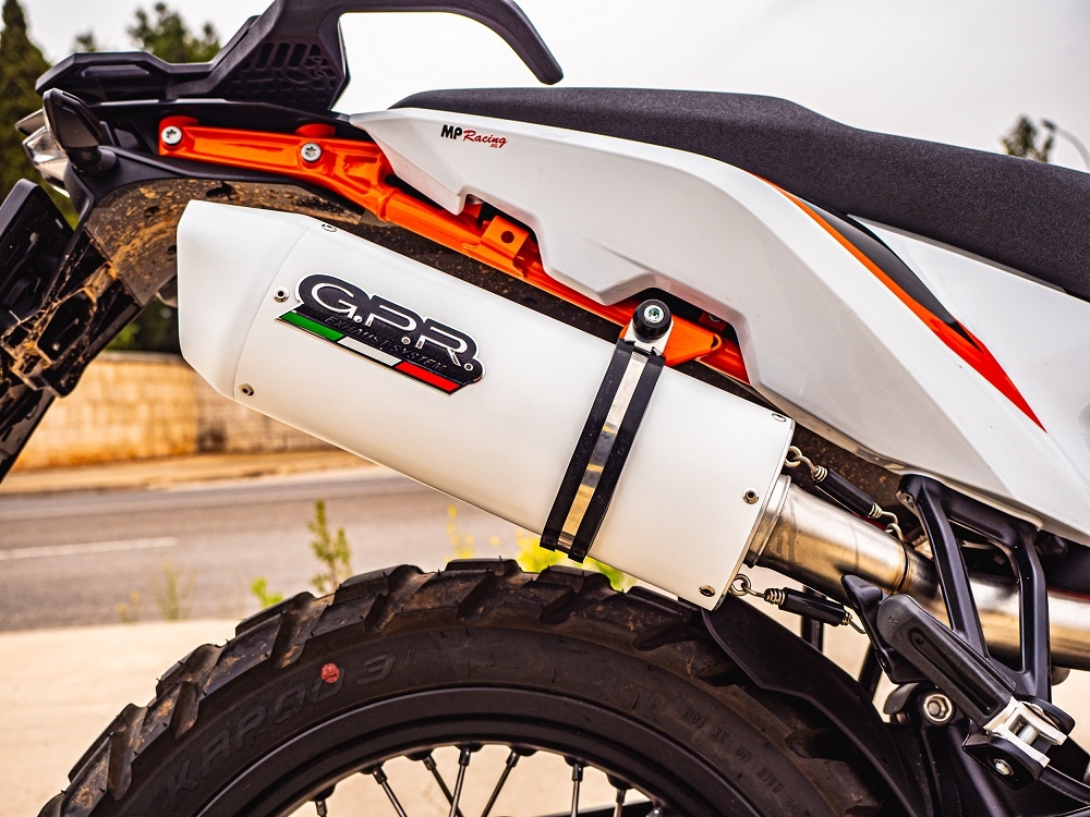 Exhaust compatible with Ktm 890 Adventure R/Rally 2025-2026, Albus Evo4, Slip-on exhaust including removable db killer and link pipe, EPA-compliant 