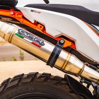 Exhaust compatible with Ktm 890 Adventure R/Rally 2025-2026, Deeptone Inox, Slip-on exhaust including link pipe 