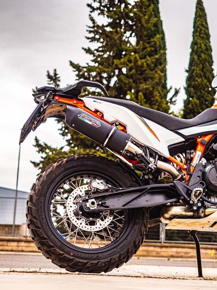Exhaust compatible with Ktm 890 Adventure R/Rally 2025-2026, Furore Evo4 Nero, Slip-on exhaust including removable db killer and link pipe, EPA-compliant 