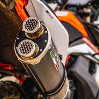 Exhaust compatible with Husqvarna Norden 901 2022-2024, Dual Poppy, Slip-on exhaust including removable db killer and link pipe 